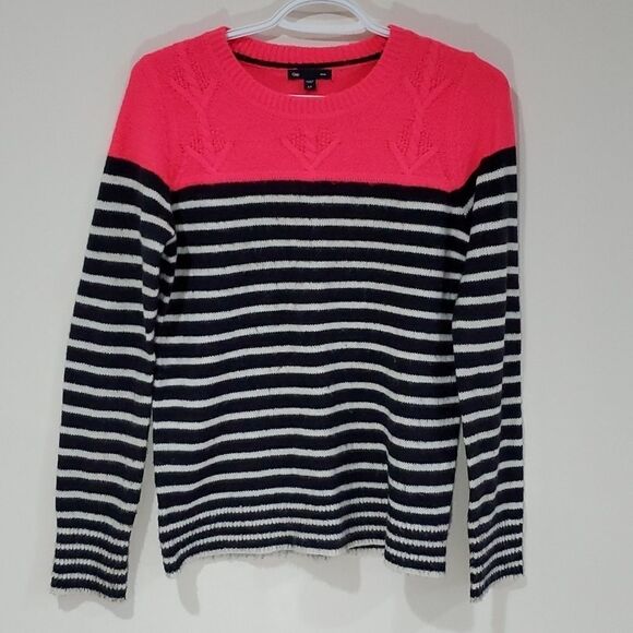 Gap small pink and black striped sweater - Picture 1 of 5